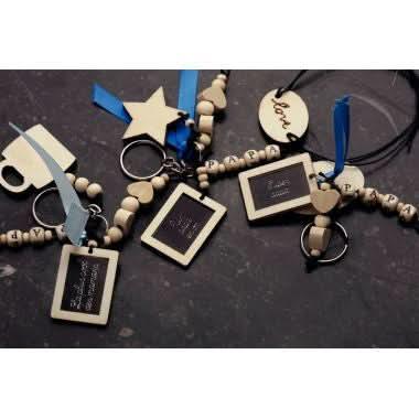 Kit de 3 porte-clés en bois pour Papa - Ma Rentrée Facile