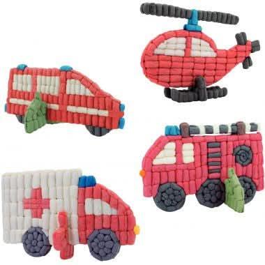 Kit de 4 véhicules de secours 3D PLAYMAIS - Ma Rentrée Facile