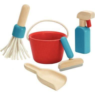 Kit de nettoyage en bois, 5 pièces, PLAN TOYS - Ma Rentrée Facile