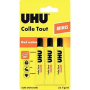 Lot 3 tubes colle gel 7ml Colle Tout Mini UHU - Ma Rentrée Facile