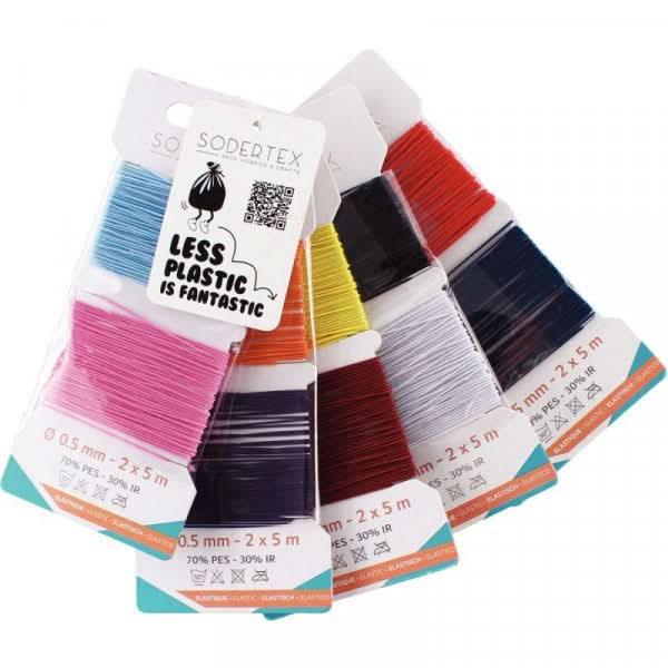 Lot de 10 bobines, de 5m, de fil élastique fin, 10 Couleurs assorties - Ma Rentrée Facile