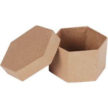 Lot de 10 boîtes hexagonales en carton, diamètre 8 cm - Ma Rentrée Facile