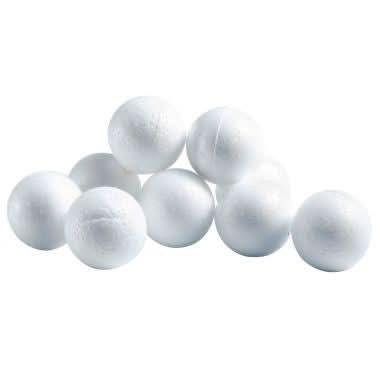 Lot de 10 boules en styropor blanches, diamètre 3,5 cm - Ma Rentrée Facile