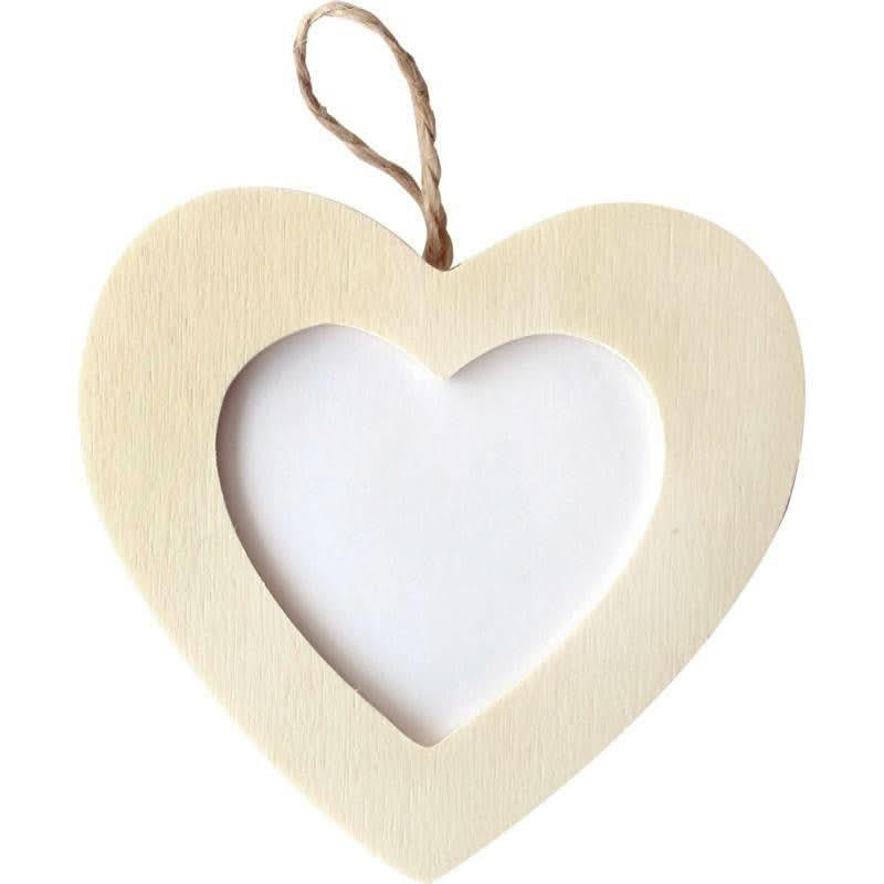 Lot de 10 cadres coeur à suspendre, en bois - Ma Rentrée Facile