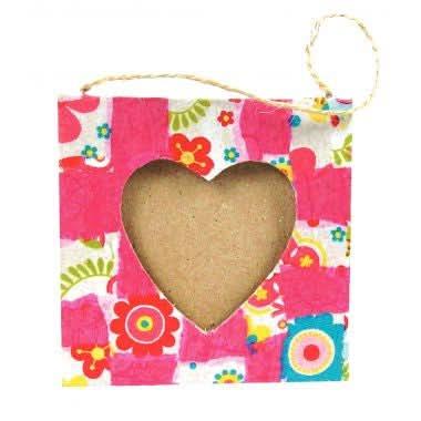 Lot de 10 cadres mini coeur en carton à décorer - Ma Rentrée Facile