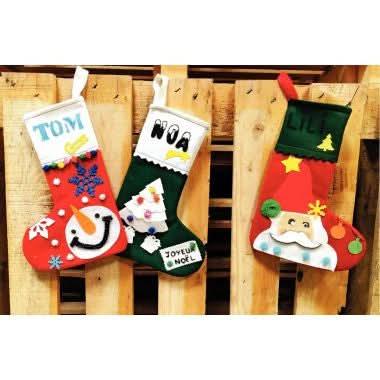 Lot de 10 chaussettes de Noël en feutrine - Ma Rentrée Facile