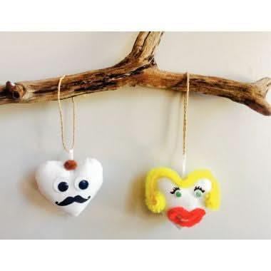 Lot de 10 coeurs en coton blanc 8x10 cm - Ma Rentrée Facile