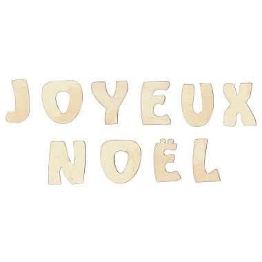 Lot de 10 lettres en bois JOYEUX NOEL - Ma Rentrée Facile