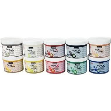 Lot de 10 pots de 225 ml de gouache aux doigts TACTIL'COLOR - Ma Rentrée Facile