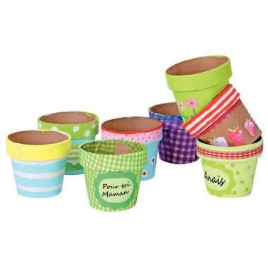 Lot de 10 pots de fleurs en carton hauteur 10 cm - Ma Rentrée Facile