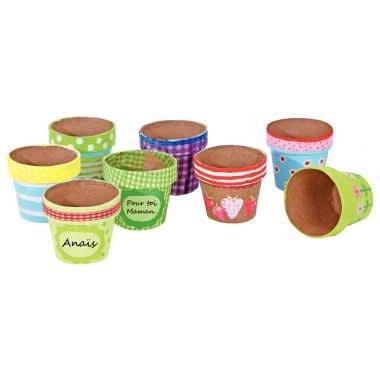 Lot de 10 pots de fleurs en carton hauteur 10 cm - Ma Rentrée Facile