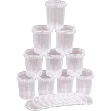 Lot de 10 pots vides 500ml avec couvercle - Ma Rentrée Facile