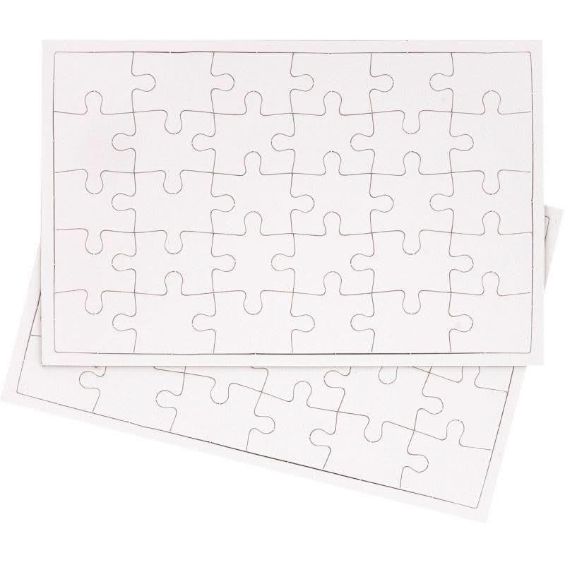 Lot de 10 puzzles blancs 30 pièces à décorer - Ma Rentrée Facile