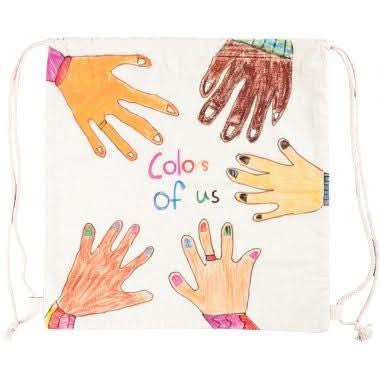 Lot de 10 sacs à dos en coton blanc grand modèle - Ma Rentrée Facile