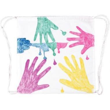 Lot de 10 sacs à dos en coton blanc grand modèle - Ma Rentrée Facile