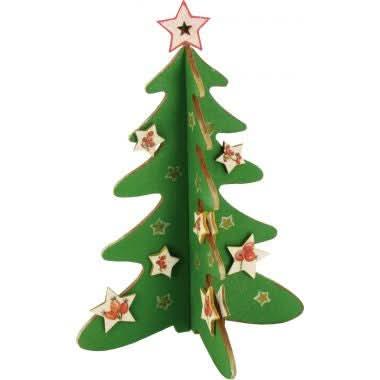 Lot de 10 sapins 3D à monter en bois - Ma Rentrée Facile