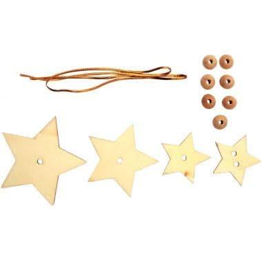 Lot de 10 suspensions étoiles 3D en bois - Ma Rentrée Facile