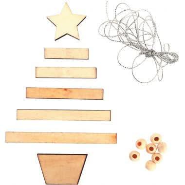 Lot de 10 suspensions sapin à lattes en bois Graine Créative - Ma Rentrée Facile