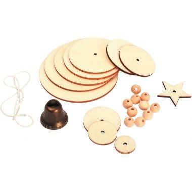Lot de 10 suspensions sapin disques en bois Graine Créative - Ma Rentrée Facile