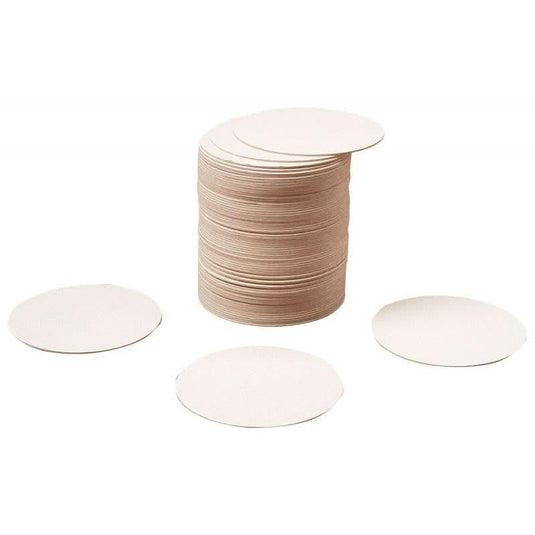 Lot de 100 dessous de verre ronds en carton blanc - Ma Rentrée Facile