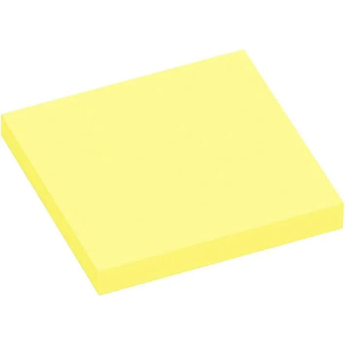Lot 12 blocs de 100 feuilles de notes repositionnables 75x75mm jaune pastel - Ma Rentrée Facile