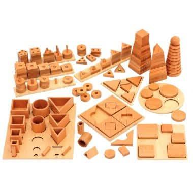 Lot de 12 encastrements multiples en bois naturel - Ma Rentrée Facile