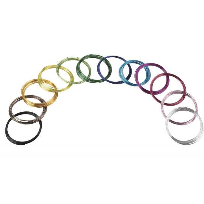 Lot de 12 fils alu, 2mmx5m, 12 coloris assortis - Ma Rentrée Facile