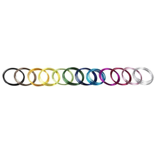 Lot de 12 fils alu, 2mmx5m, 12 coloris assortis - Ma Rentrée Facile