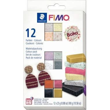 Lot de 12 pains Fimo 25g effet boho - Ma Rentrée Facile