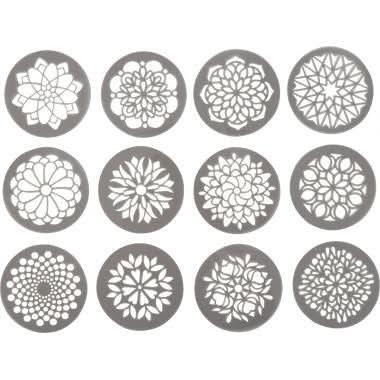 Lot de 12 pochoirs ronds Mandala - Ma Rentrée Facile