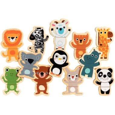 Lot de 12 puzzles magnétiques, les animaux du zoo DJECO - Ma Rentrée Facile