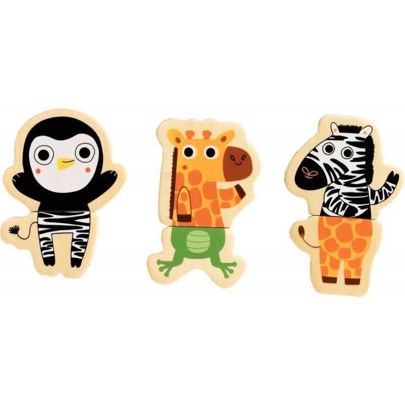 Lot de 12 puzzles magnétiques, les animaux du zoo DJECO - Ma Rentrée Facile