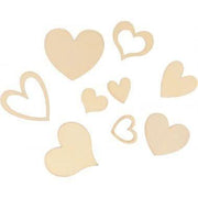 Lot de 129 c?urs en bois brut assortis - Ma Rentrée Facile