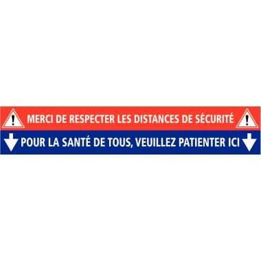 Lot de 2 bandes adhésives de marquage au sol "Merci de respecter les distances de sécurité" - Ma Rentrée Facile