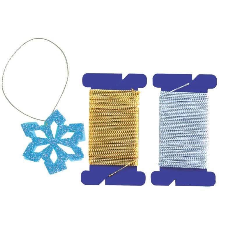 Lot de 2 bobines de 10m de fil pailleté, or et argent - Ma Rentrée Facile