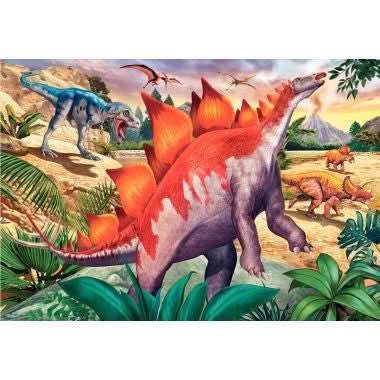 Lot de 2 puzzles en carton 24 pièces, mammouths et dinosaures - Ma Rentrée Facile