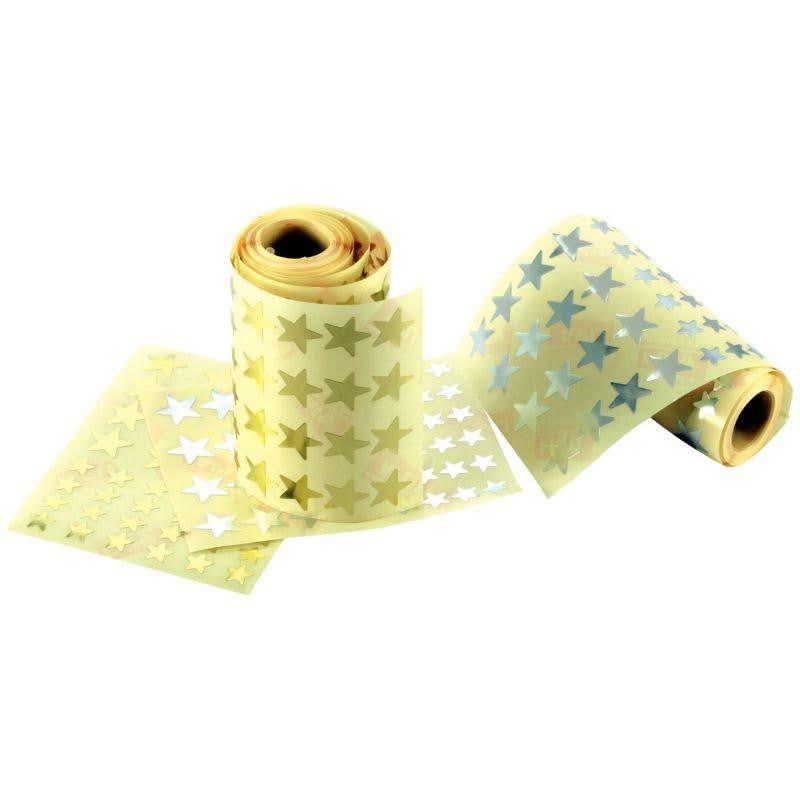 Lot de 2 rouleaux de gommettes étoiles or et argent - Ma Rentrée Facile