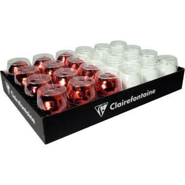 Lot de 24 bobines de bolduc 10mx7mm rouge/blanc métallisé - Ma Rentrée Facile