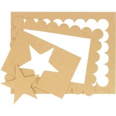 Lot de 24 cadres photos en carton 23x18 cm + 12 planches de décoration en 3D - Ma Rentrée Facile