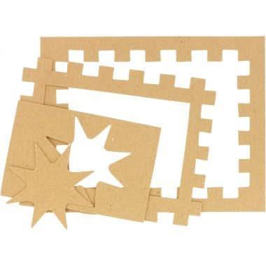 Lot de 24 cadres photos en carton 23x18 cm + 12 planches de décoration en 3D - Ma Rentrée Facile