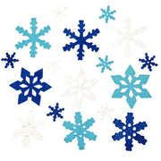 Lot de 240 flocons de neige en mousse de caoutchouc pailletée - Ma Rentrée Facile