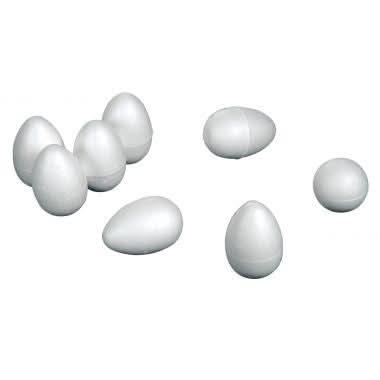 Lot de 25 oeufs en styropor blanc 4x6 cm - Ma Rentrée Facile