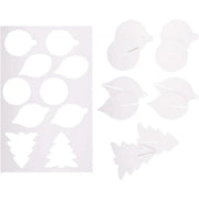 Lot de 25 suspensions 2D de Noël en carton blanc - Ma Rentrée Facile