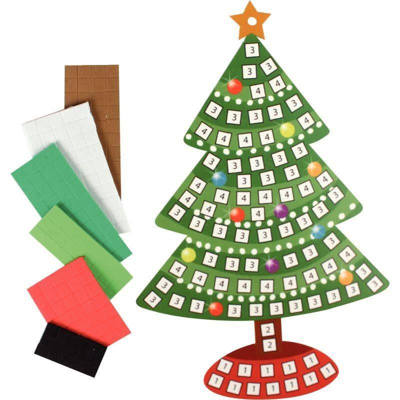 Lot de 3 formes de Noël pré-imprimées avec mosaïque mousse adhésive - Ma Rentrée Facile