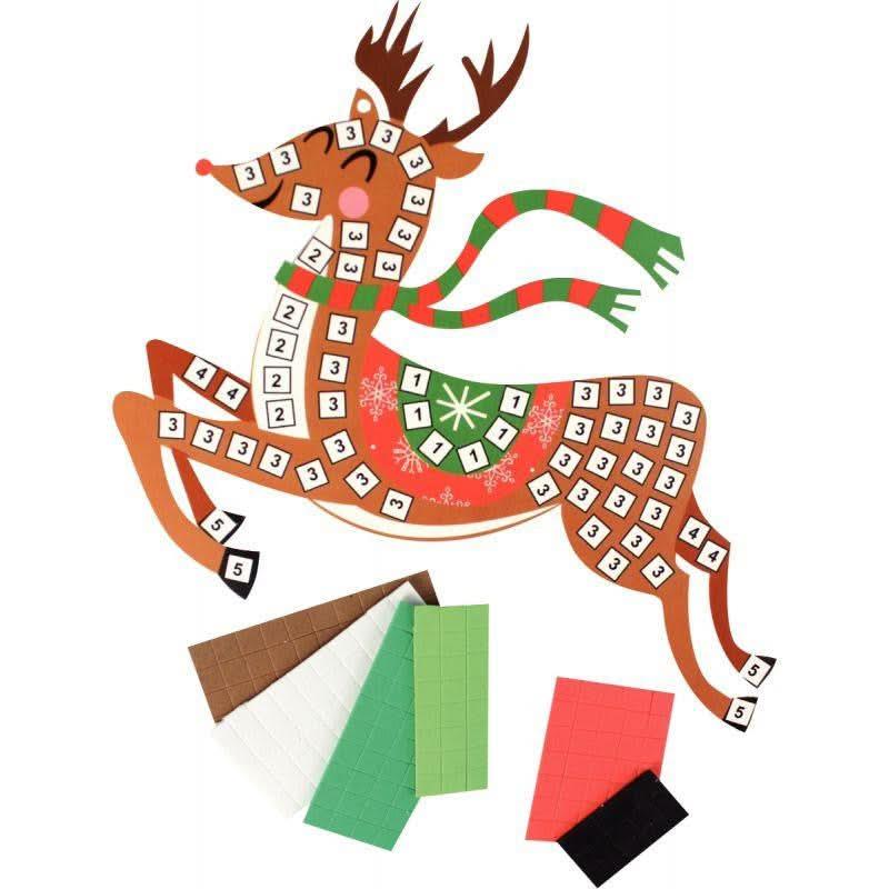 Lot de 3 formes de Noël pré-imprimées avec mosaïque mousse adhésive - Ma Rentrée Facile