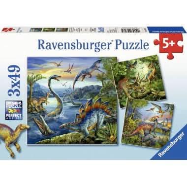 Lot de 3 puzzles en carton 49 pièces, les dinosaures RAVENSBURGER - Ma Rentrée Facile
