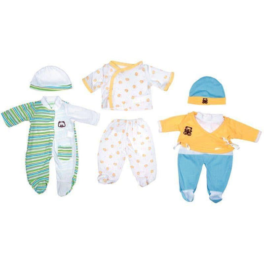 Lot de 3 pyjamas mixte pour poupées de 40 à 42 cm - Ma Rentrée Facile