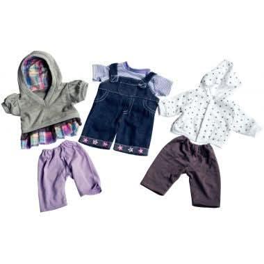 Lot de 3 tenues mixte pour poupées de 40 à 42 cm assortiment N°2 - Ma Rentrée Facile