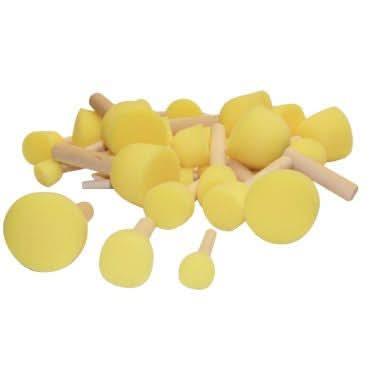 Lot de 30 pochoirs ronds, manche en bois, embout en mousse - Ma Rentrée Facile