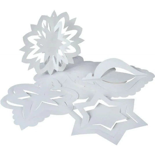 Lot de 30 suspensions déco 3D en papier blanc - Ma Rentrée Facile